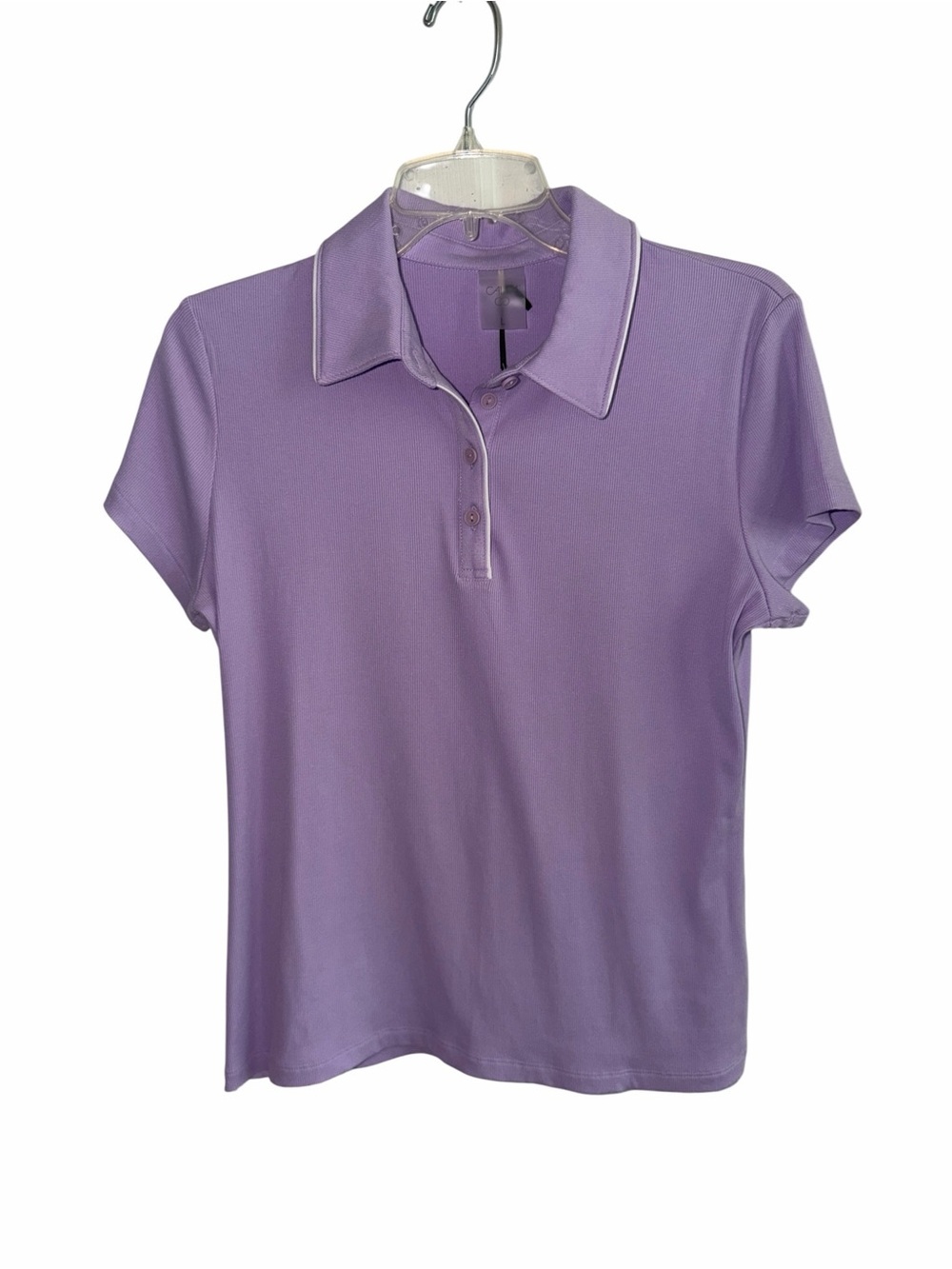 CALIA Lavender Golf Rib Short Sleeve Polo Top size L NWT - Picture 5 of 10